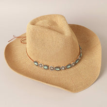 Load image into Gallery viewer, Durango Cowboy Hat with Jeweled Belt: NATURAL
