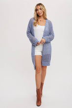 Load image into Gallery viewer, Chambray Open Knit Longline Cardi
