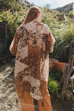 Load image into Gallery viewer, Cowgirl Vibrant Floral Kimono Wrap: Brown
