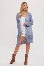 Load image into Gallery viewer, Chambray Open Knit Longline Cardi
