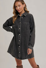 Load image into Gallery viewer, Casually Classy Shirt Dress:  Black
