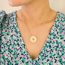 Load image into Gallery viewer, Shine Circle Cross Necklace: Gold
