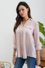 Load image into Gallery viewer, Peach Bellini Striped Top
