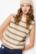 Load image into Gallery viewer, Affogato Classic Chunky Striped Sleeveless Sweater Top
