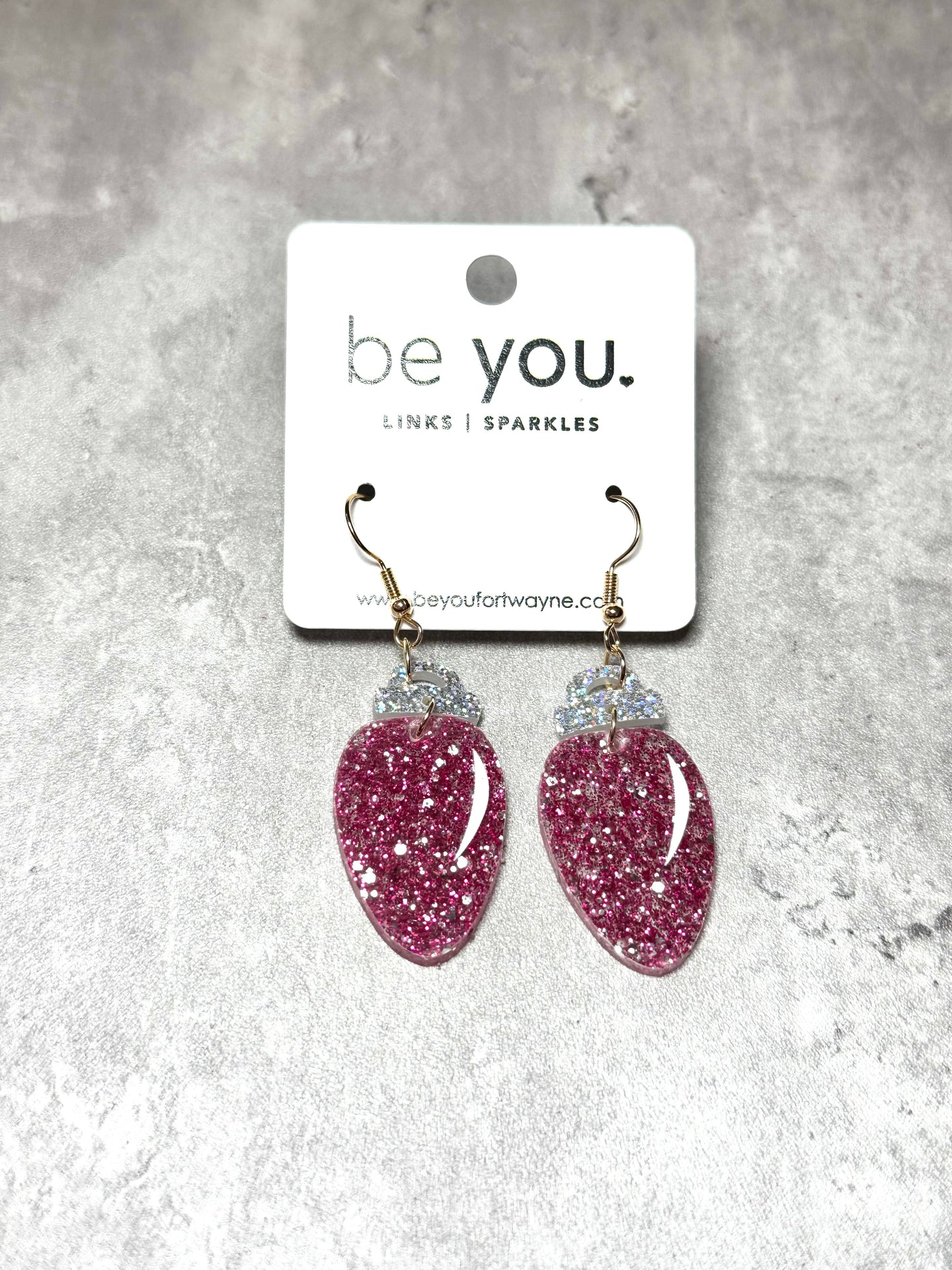 Pink Sparkly Vintage Light Earrings