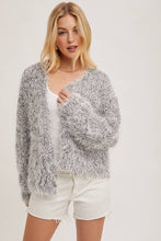 Load image into Gallery viewer, Fuzzy Texture, Pearl Buttons, Cardigan, Neutral
