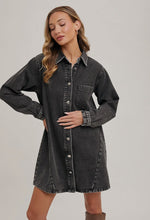 Load image into Gallery viewer, Casually Classy Shirt Dress:  Black
