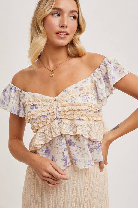 floral top, spring top