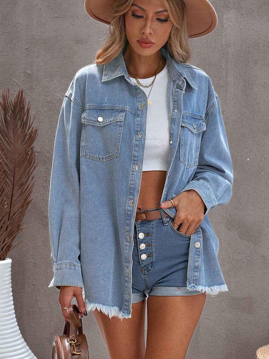 button-up jacket, jean jacket