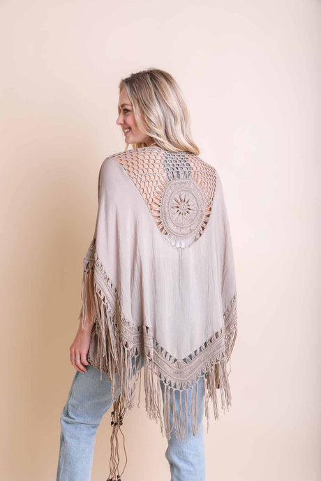 Crochet kimono, sheer kimono