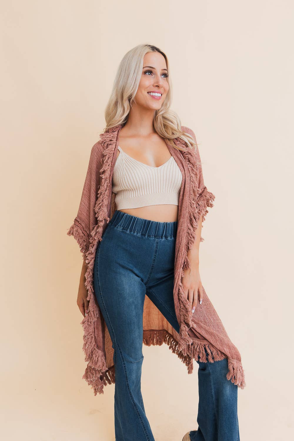 ruffled kimono, lightweight kimono