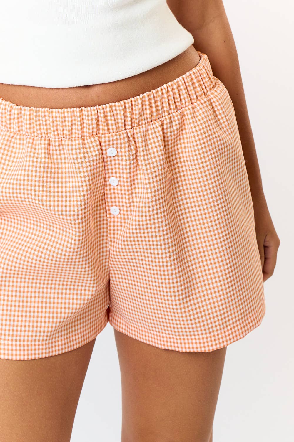 Orange boxers, Gingham print, Orange gingham