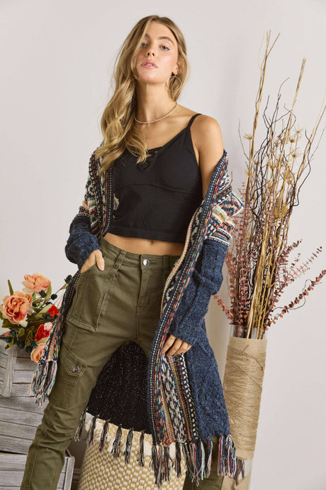 Unique cardigan, intricate pattern cardi, statement piece