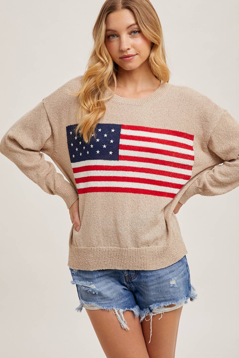 American flag pullover, lightweight sweatshirt