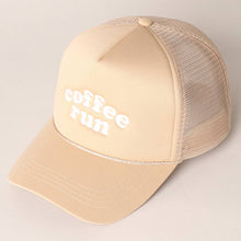 Load image into Gallery viewer, Coffee Run Embroidered Trucker Cap: Brown
