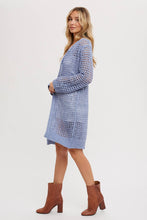 Load image into Gallery viewer, Chambray Open Knit Longline Cardi
