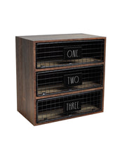 Load image into Gallery viewer, Rae Dunn “One, Two, Three” Wooden 3-Drawer Desk Organizer
