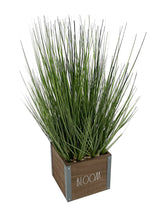 Load image into Gallery viewer, Rae Dunn “Bloom” Artificial Grass Plants with Wooden Planter
