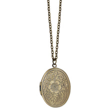 Load image into Gallery viewer, Vintage Memories Gold Floral Locket Necklace
