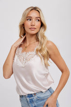 Load image into Gallery viewer, Pearl Lace Adorned Camisole
