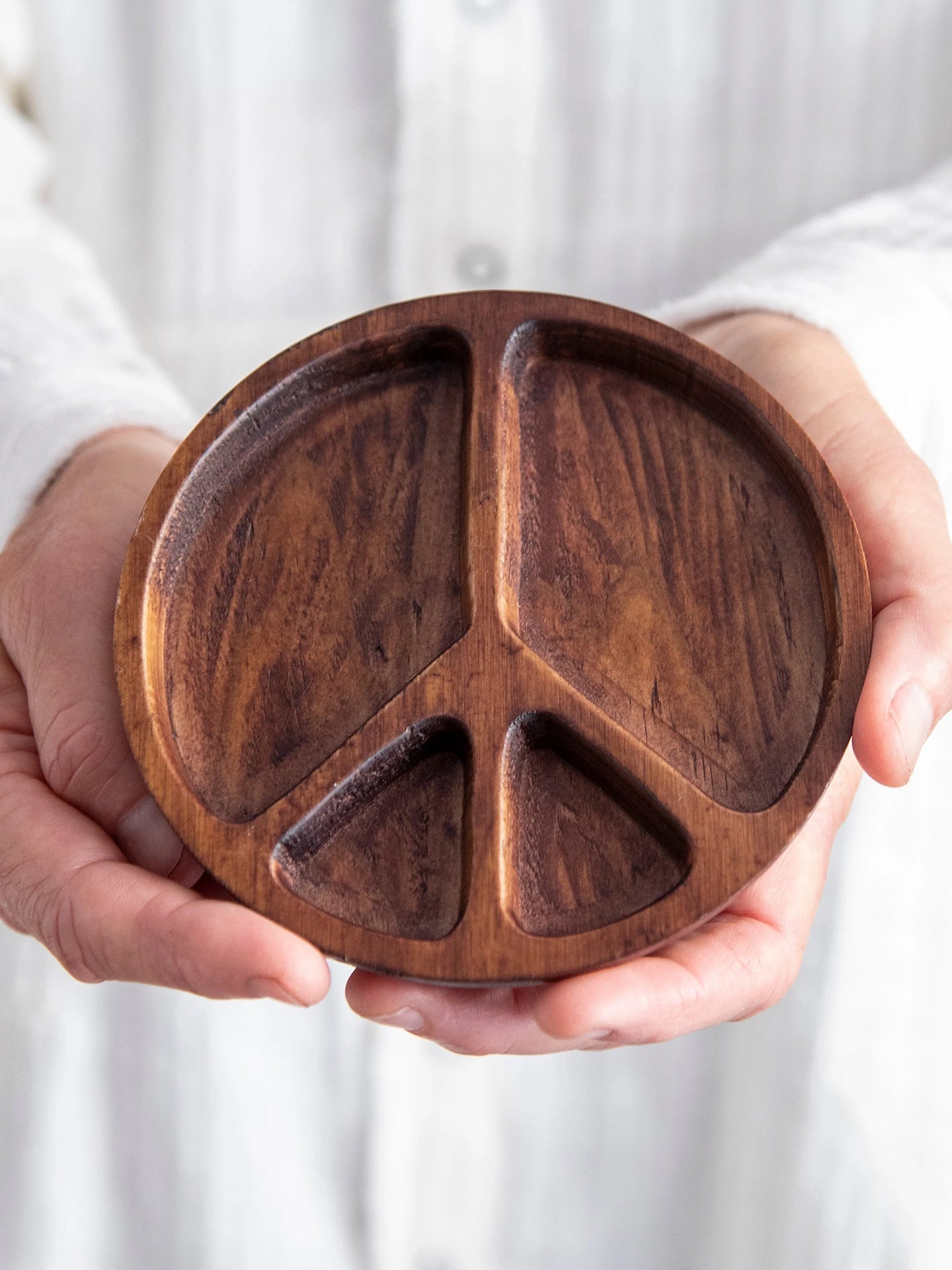 Natural Life Peace Sign Trinket Jewelry Dish