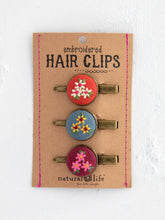 Load image into Gallery viewer, Natural Life Embroidered Hair Clips

