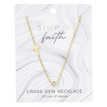 Load image into Gallery viewer, Cross Necklace - Rhinestone
