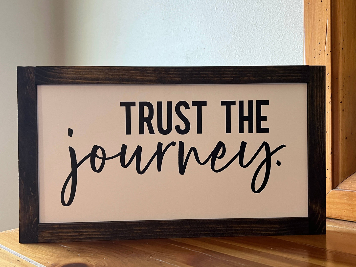 Trust The Journey: Black / Charcoal Background/White Lettering