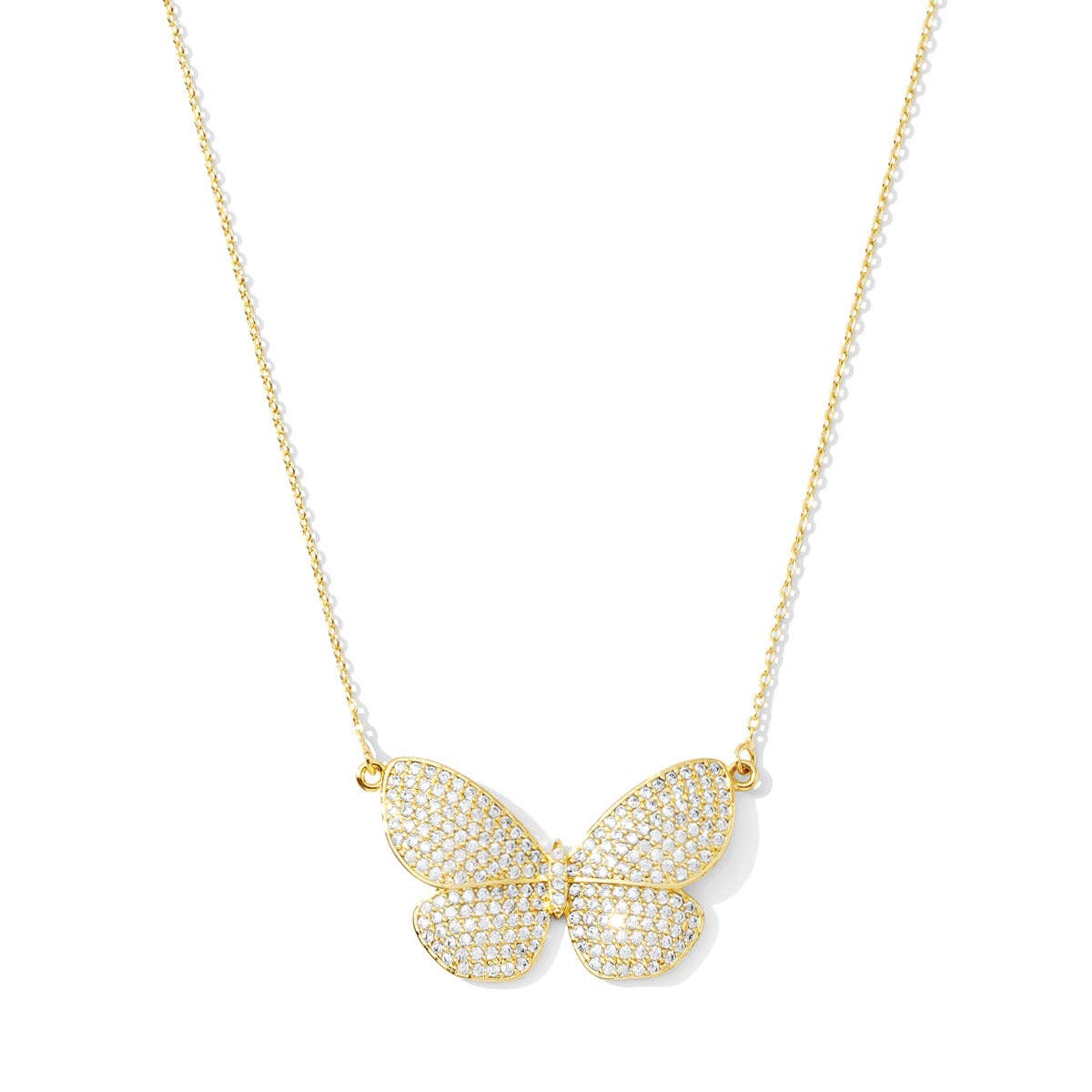 Large Flutter Butterfly Pendant Necklace