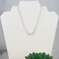 Mara Beaded and Fresh Water Pearl Necklace-Blush