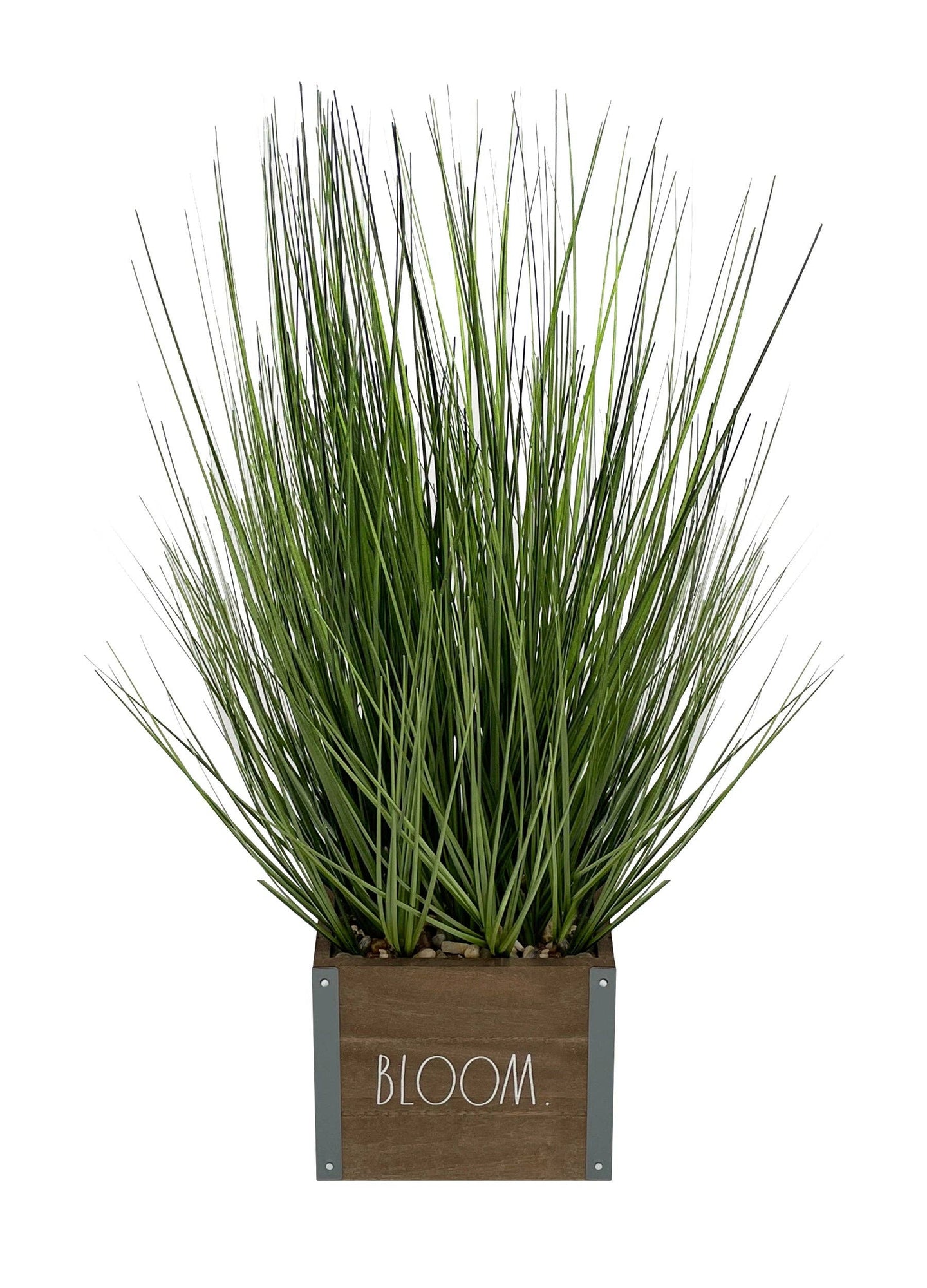 Rae Dunn “Bloom” Artificial Grass Plants with Wooden Planter