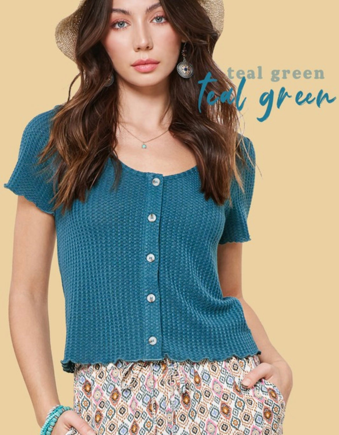 Touch of Teal Top