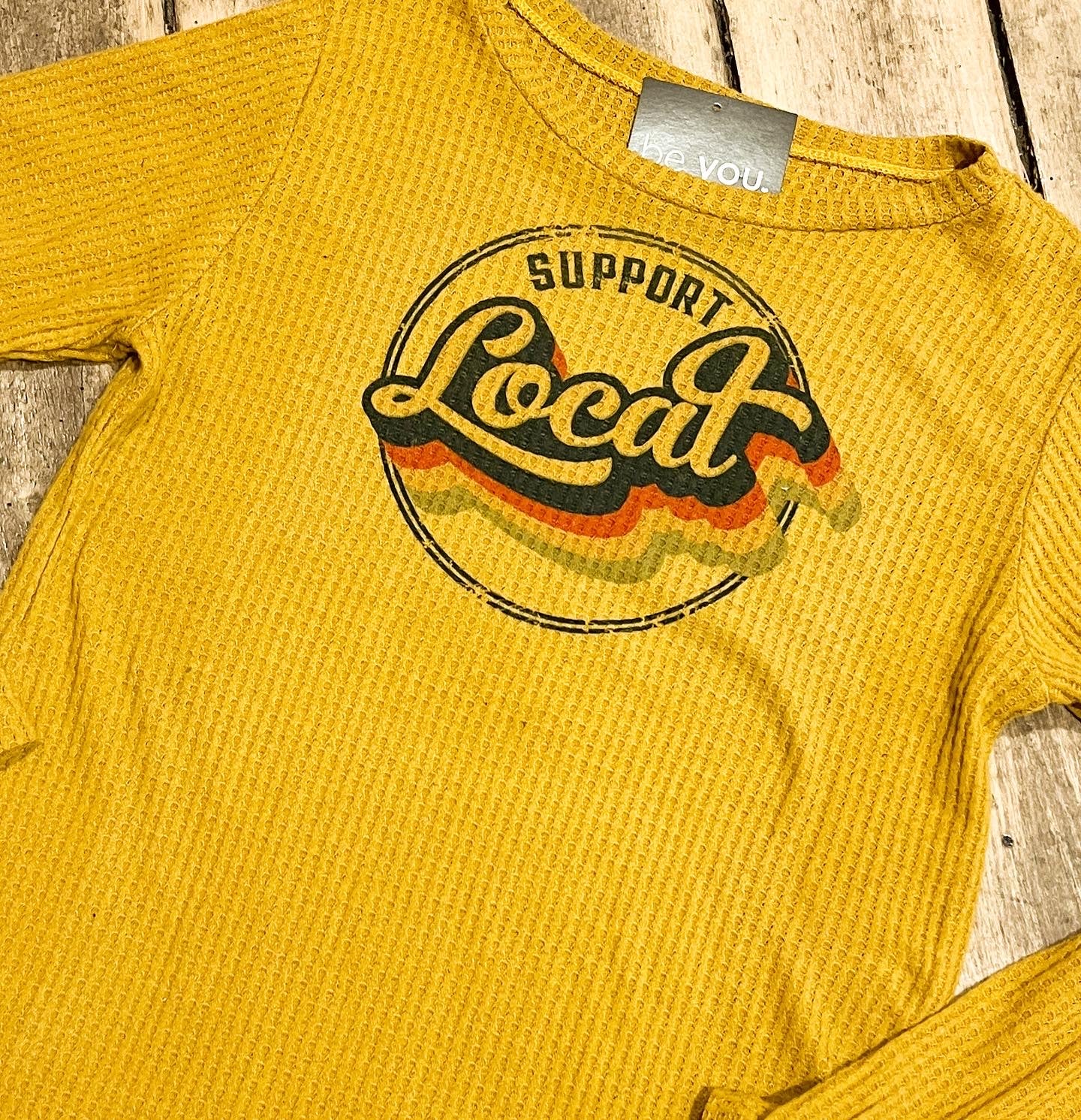 Support Local Waffle Knit Top