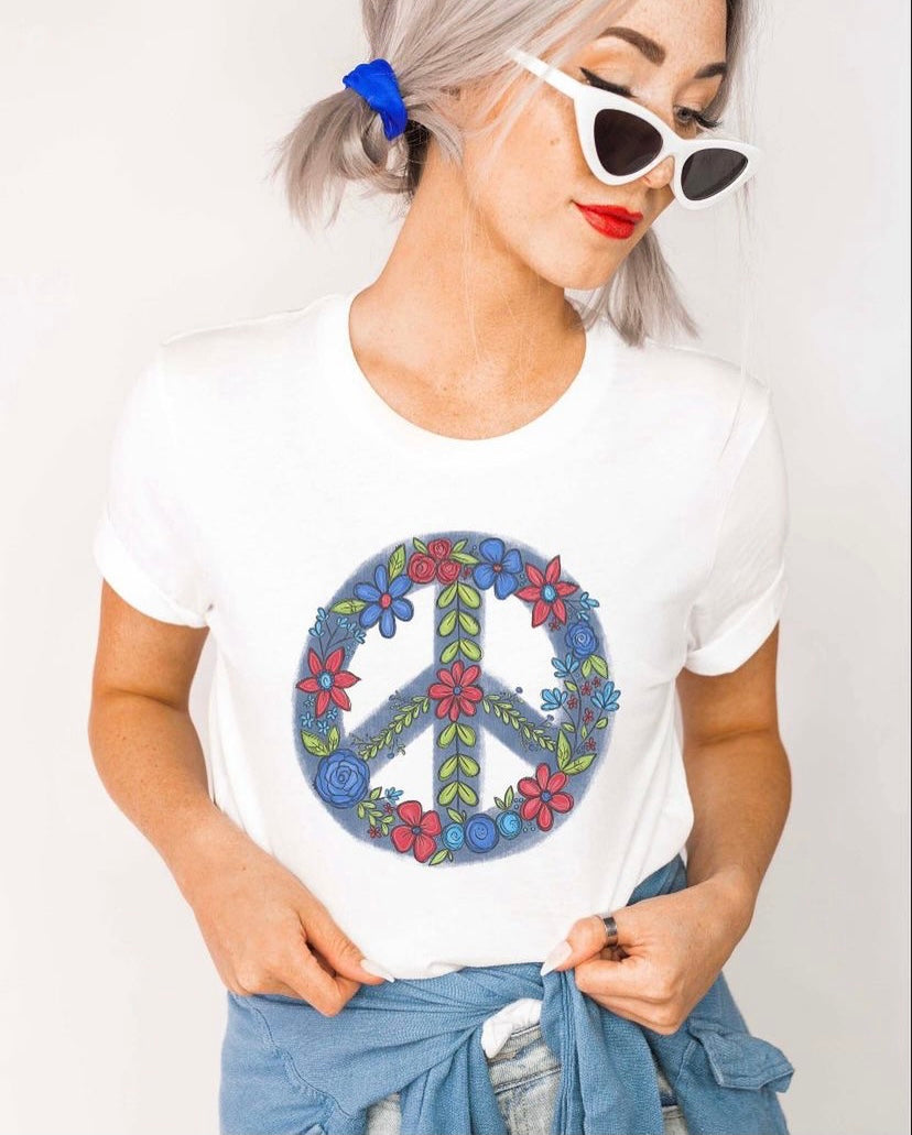Flowers and Peace Tee