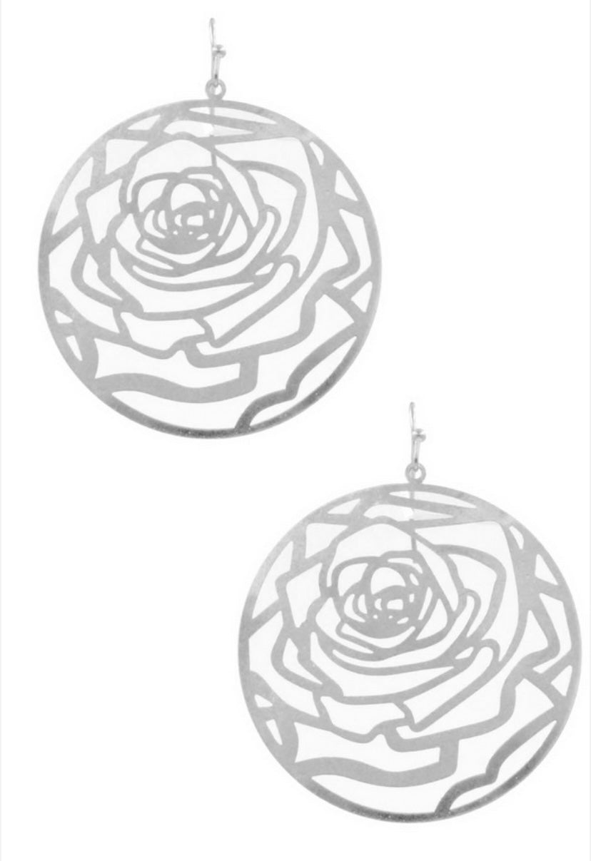 Abstract Rose Earrings